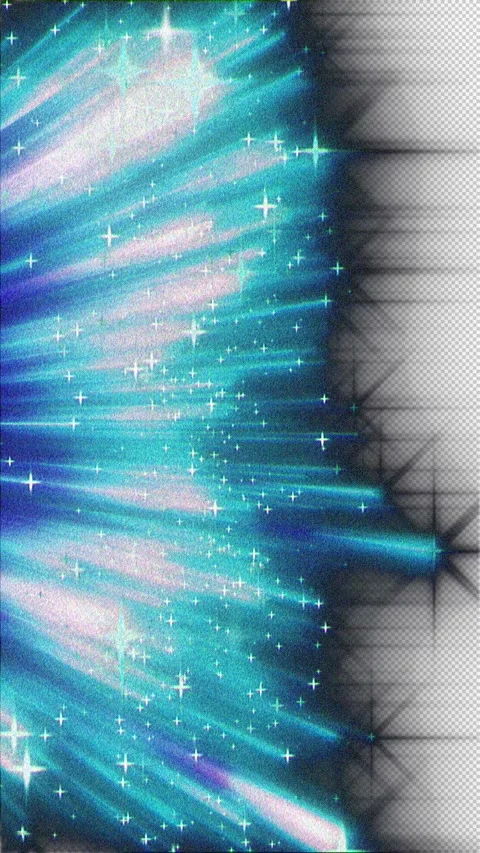 HD vertical blue glowing light beams and stars on alpha channel Stock Footage 342733076
