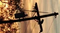 HD vertical close Pre-dusk telephone pole silhouette timelapse HD Footage
