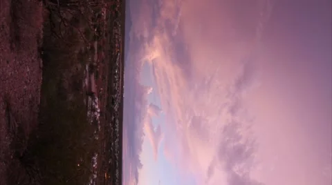 HD Vertical ctr The colorful desert monsoon clouds at dusk in timelapse Stock Footage