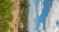 HD Vertical pan - Arizona desert, mountains and sky in spring - fisheye HD Footage