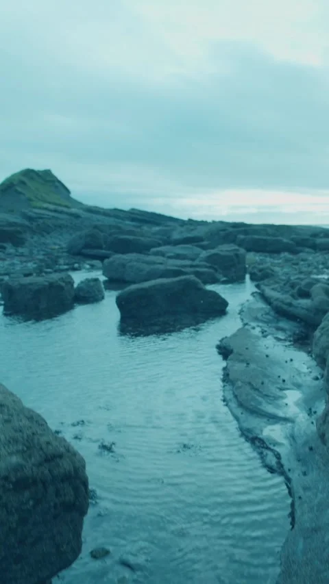 HD Vertical Shot of Cyber Alien Woman in Blue Stock Footage 321401758