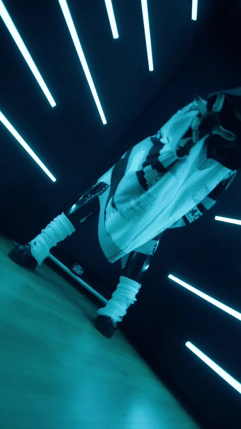 HD Vertical Shot of Dystopian Style Woman Stock Footage 321403653