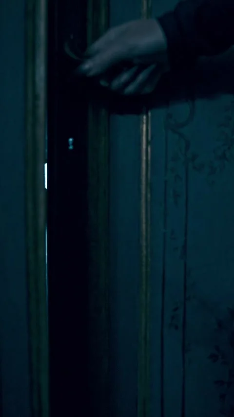 HD Vertical Shot of Horror Character in a Gothic House Video stock 321405503