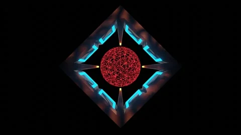 HD video of abstract animation of 3D render red color energy sphere or circle. Stock Footage 138067834