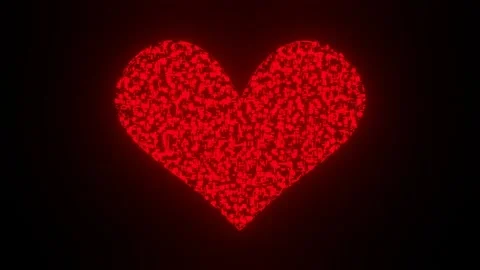 HD video animation of the heart shape with glitch effect. Stock Footage 147488321