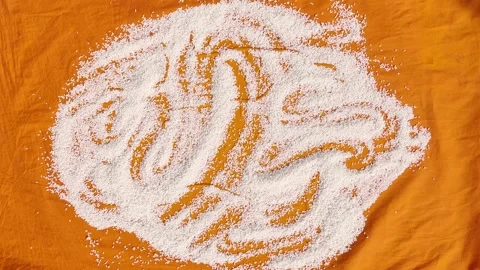HD video of beautiful pattern created with rice. Pattern or texture background. Video stock 170633973