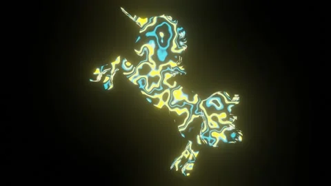 HD video of beautiful texture or pattern formation on the unicorn body shape, Stock Footage 139054518