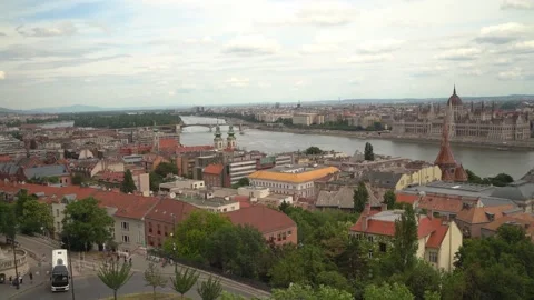 HD video of Budapest, Hungary showcasing the Danube River, Parliament Build.. Vídeos de archivo 337797190