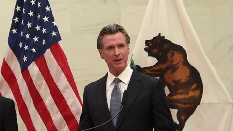 HD Video CA Governor Gavin Newsom at K to C Program Press Conference Stock-Footage 186685388