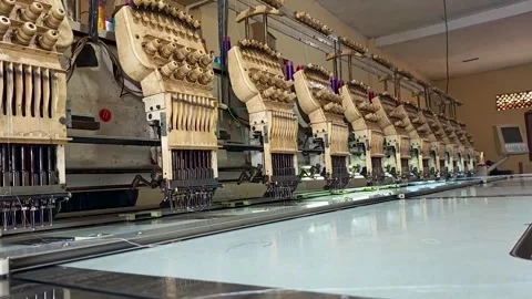 HD video of a computer embroidery machine Stock Footage 310184367