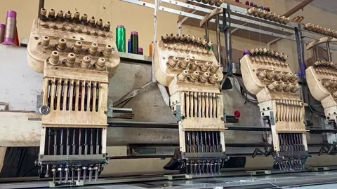 HD video of a computer embroidery machine Stock Footage 310184369