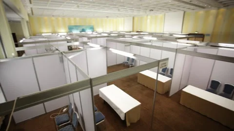 HD video of empty Trade show interior 스톡 동영상 50209221