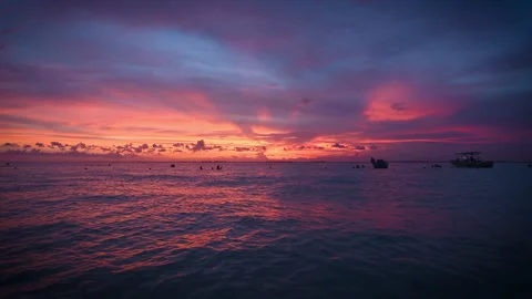 HD video of tropical sunset over the sea in Mexico Stock Footage 280175943