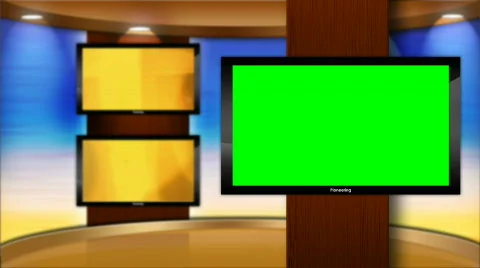 HD Virtual HD Studio Set with main monitor Stock Footage 483513