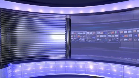 HD Virtual News Studio 28 / Shot 3 Stock Footage 573467