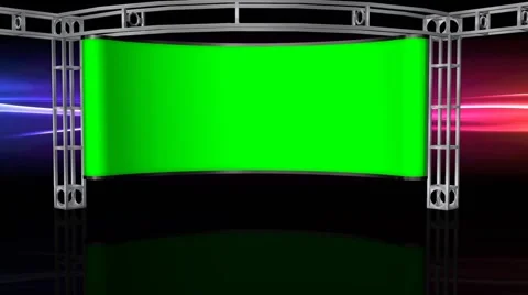 HD Virtual Studio Background with green screen Wall Vidéo 40354625