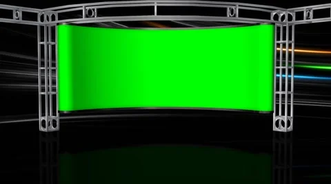 HD Virtual Studio Background with green screen Wall Stock-Footage 40354750