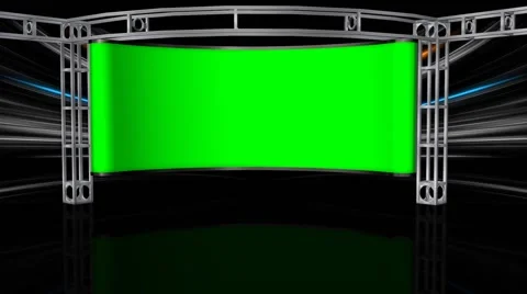 HD Virtual Studio Background with green screen Wall Stock-Footage 40355041