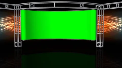 HD Virtual Studio Background with green screen Wall Video stock 40355245