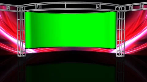 HD Virtual Studio Background with green screen Wall Video stock 40355298