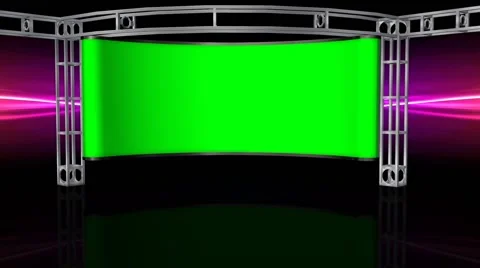 HD Virtual Studio Background with green screen Wall Video stock 40355477