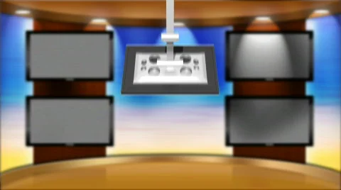 HD Virtual Studio Set with New Monitors and animated screen Stock Footage 473385