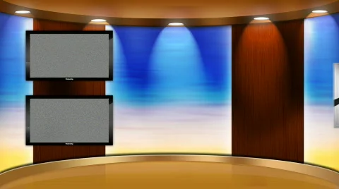 HD Virtual Studio Set with New Monitors and animated screen Stock Footage 473850