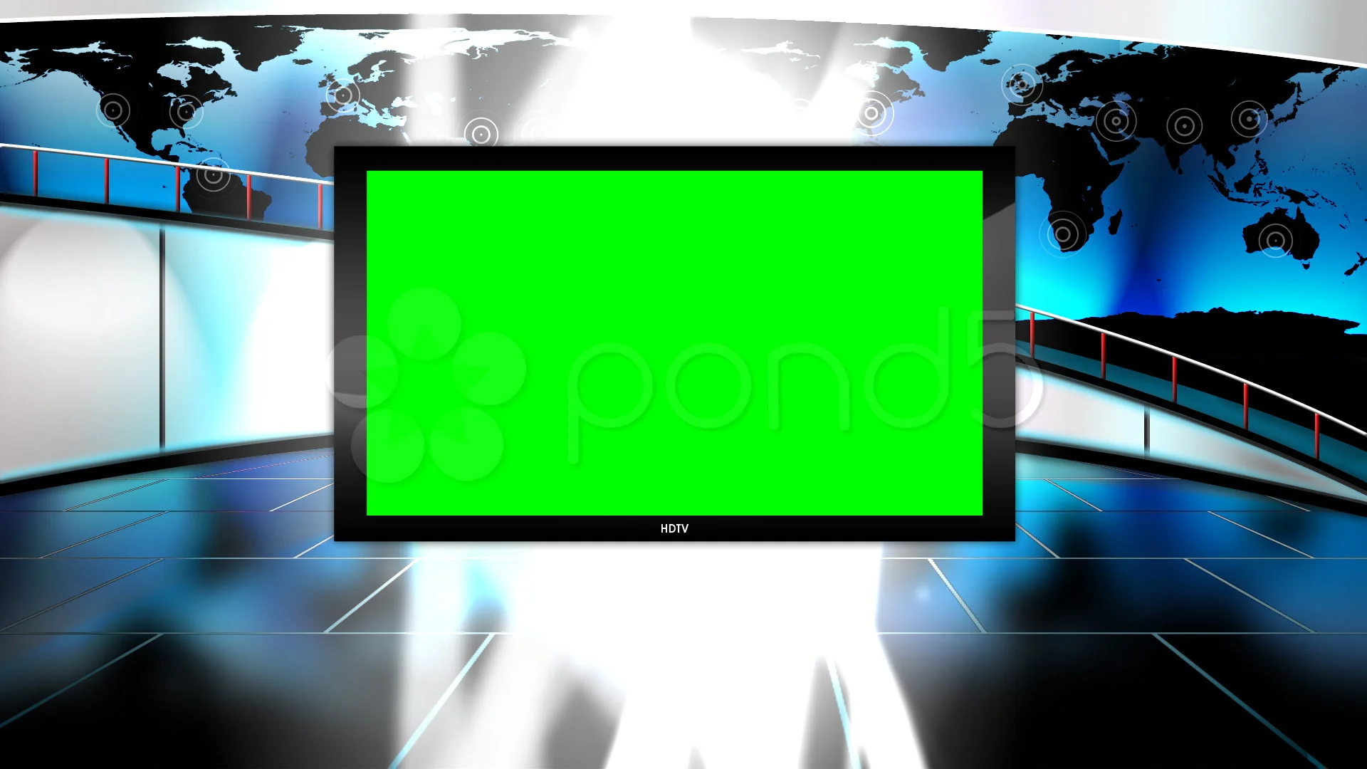 HD Virtual TV studio news set with globe... | Stock Video | Pond5