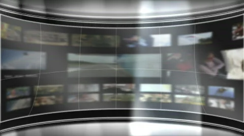 HD Virtual TV studio set with animated main monitor Stock Footage 396865