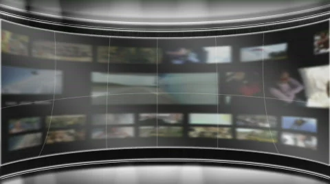 HD Virtual TV studio set with animated main monitor Stock Footage 397395