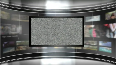 HD Virtual TV studio set with animated main monitor Stock Footage 507854