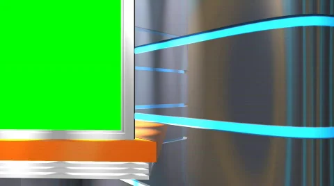 HD Virtual TV studio set with main monitor Video stock 660102