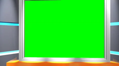 HD Virtual TV studio set with main monitor Video stock 660625
