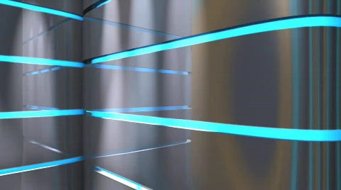 HD Virtual TV studio set with animated main monitor Stock Footage 660748