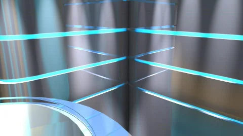 HD Virtual TV studio set with animated main monitor Video stock 660750