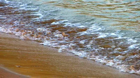 HD Waves running over beach, closeup Stock Footage 592048