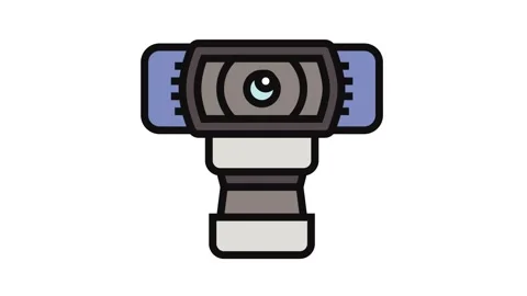 Hd webcam home office color icon animation Stock Footage 326099341