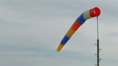 HD windsock moving from wind klm 4f Stock Footage 548493