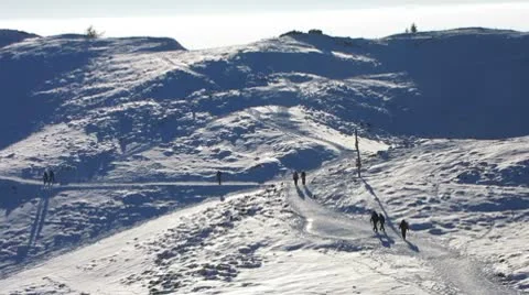 HD: Winter Hiking Stock Footage 10307598