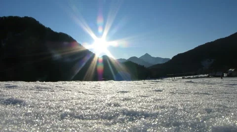 HD: Winter Postcard Against The Sun Stock Footage 10681230