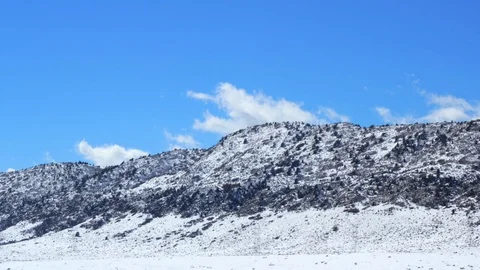 HD Winter Timelapse Clouds Over Foothills Stock Footage 103519431