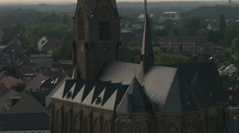 HD1080i Christian Church building from air Stock Footage