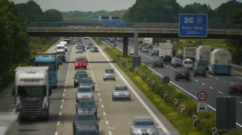 HD1080p German Autobahn. Car Traffic (Time Lapse) Stock Footage