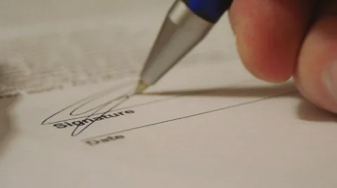 HD1080p Signature writing Stock Footage