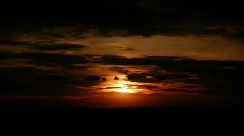 HD1080p Sunset &amp; Clouds (Time Lapse) Vídeo Stock 489387