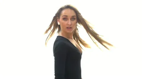 HD1080p25 Young woman turning to the camera and posing Stock Footage