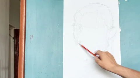 HD720 painter speed painting timelapse portrait 29.97 FPS Stock Footage 40651303