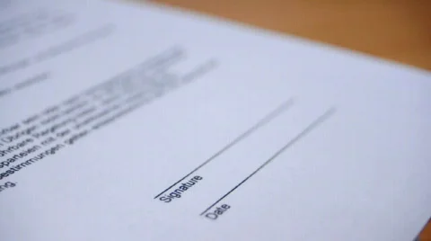HD720p Signature on a business document Stock Footage