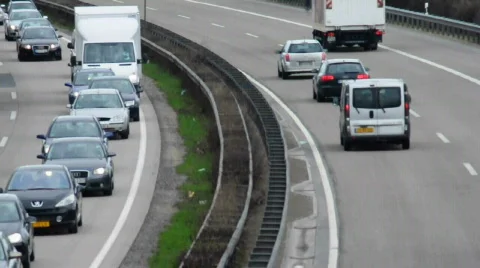 HD720p Traffic jam on german highway (autobahn) Stock Footage