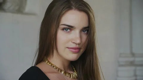 HD720p25 Young sexy woman flirting with camera. Close Up. Stock Footage
